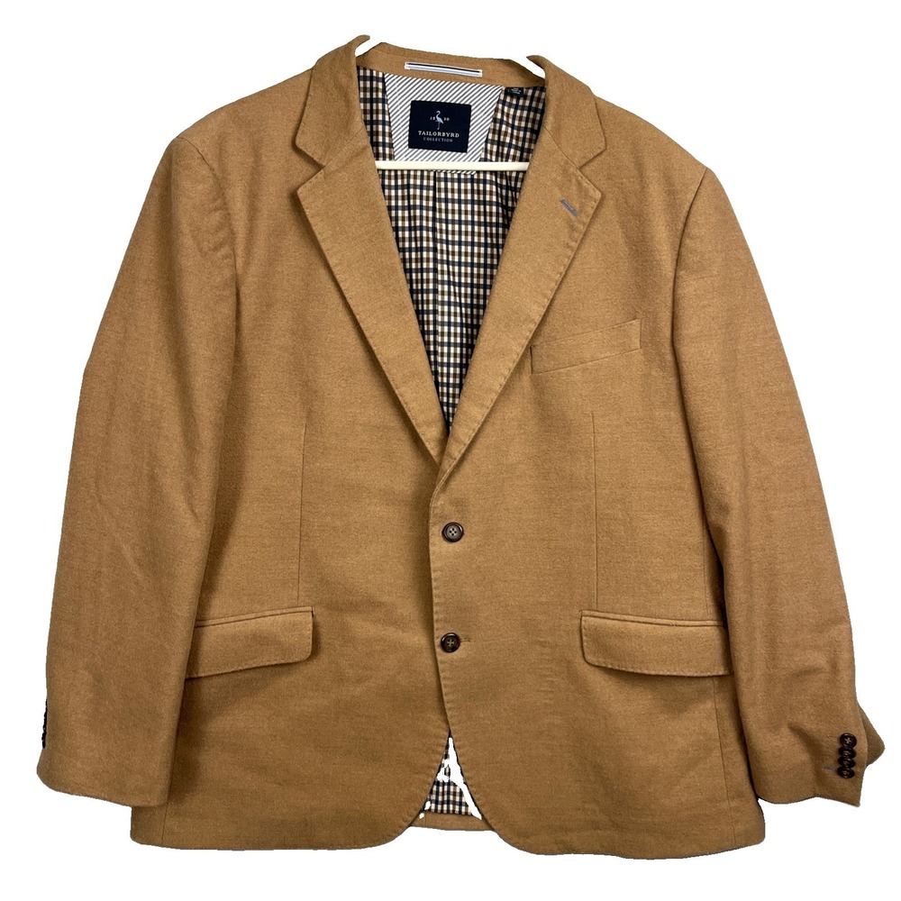 Tailorbyrd Men’s Size 46r Blazer Stretch Fabric Knit Jacket Sport Coat Brown